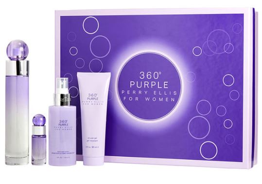Estuche Perry Ellis 360 Purple Mujer EDP 4PZ Perfume 100ml+Perfume Mini 7.5ml+Gel De Ducha+Splash Mist